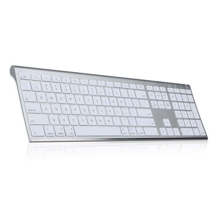 맥컬리 울트라 슬림 RF 무선 알루미늄 키보드, 그레이 화이트, RFACEKEY, 일반형