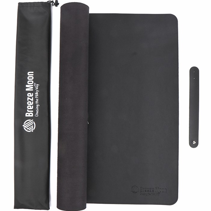 브리즈문 캠핑 가죽 테이블 보호 매트  고정 스트랩  파우치