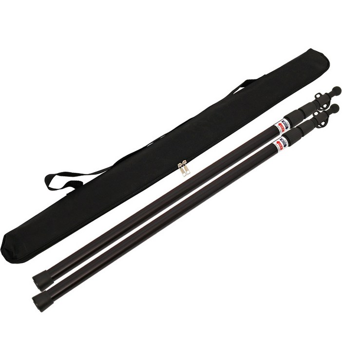 캠프빌리지 슬라이드 폴대 캡형 블랙 2p  가방 세트, 1세트