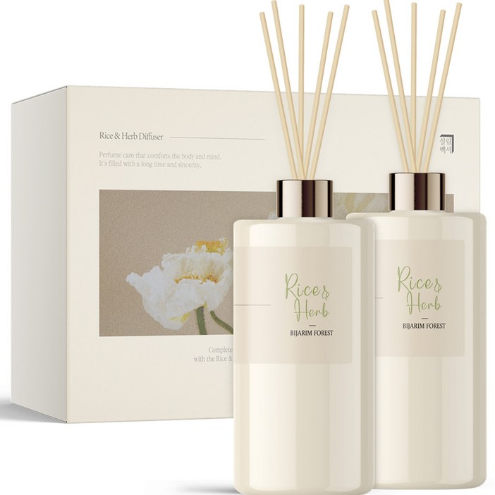 살림백서 라이스 앤 허브 대용량 디퓨저 500ml 2p, 비자림숲, 1세트