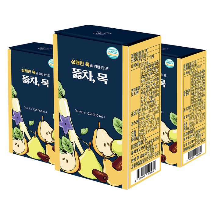 뚫차 목 배도라지 등 16가지 원료를 함유한 차, 150ml, 3개
