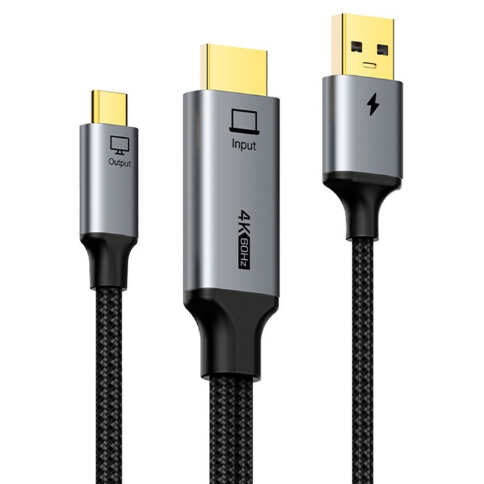 케이블타임 4K 60Hz HDMI to C타입 미러링 케이블, 1개, 2m 케이블타임 4K 60Hz HDMI to C타입 미러링 케이블, 1개, 2m