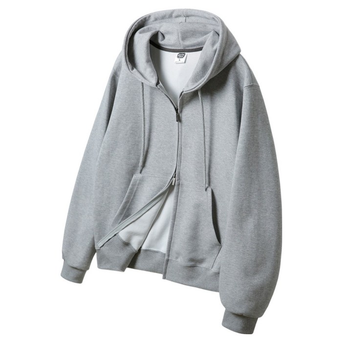 앨빈클로 남녀공용 무지 레귤러핏 투웨이 후드집업 AZH673