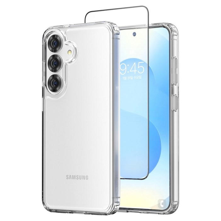 케이맥스 클리어핏 휴대폰 케이스 + 강화유리 세트