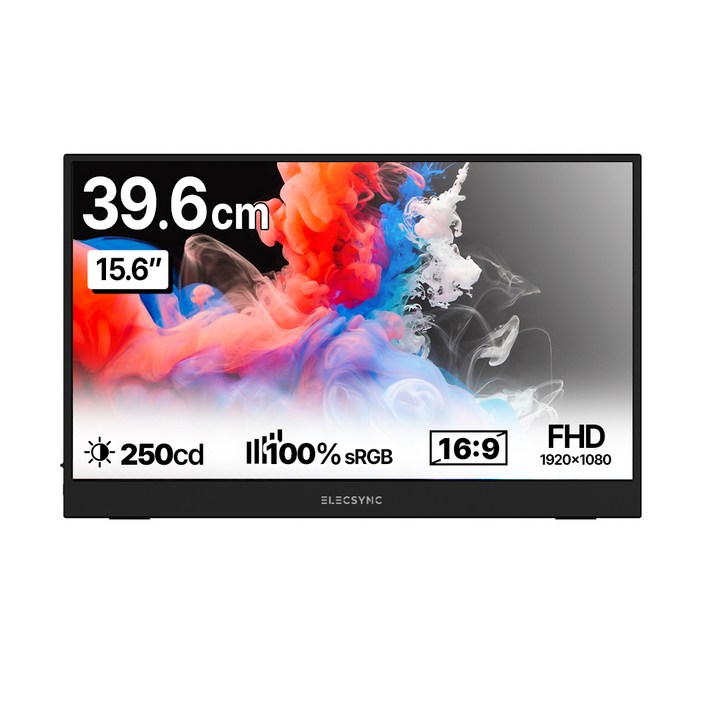 일렉싱크 FHD 휴대용 모니터, 39.6cm, S15A블랙