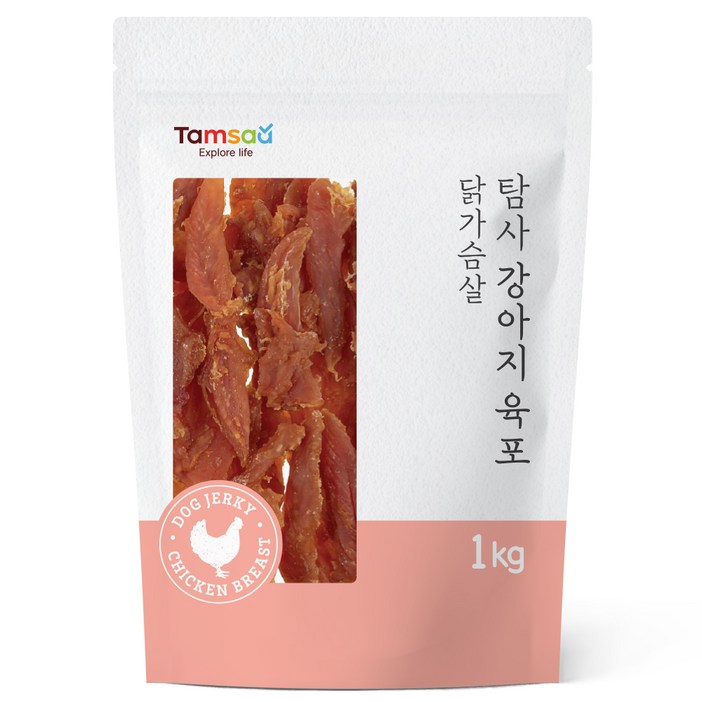 탐사 강아지 간식 닭가슴살 육포 1kg