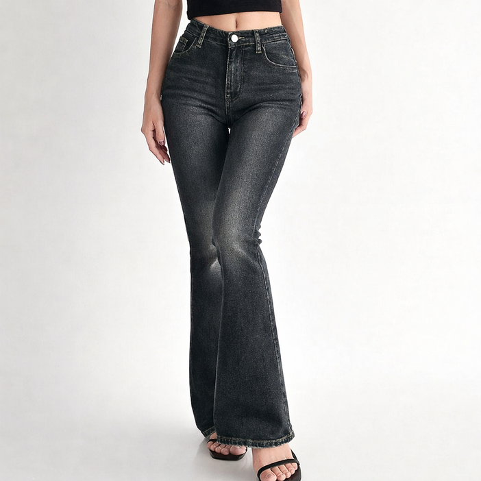 라라온 여성용 숏/기본/롱 기장 부츠컷 빈티지워싱 청바지 TSP3132