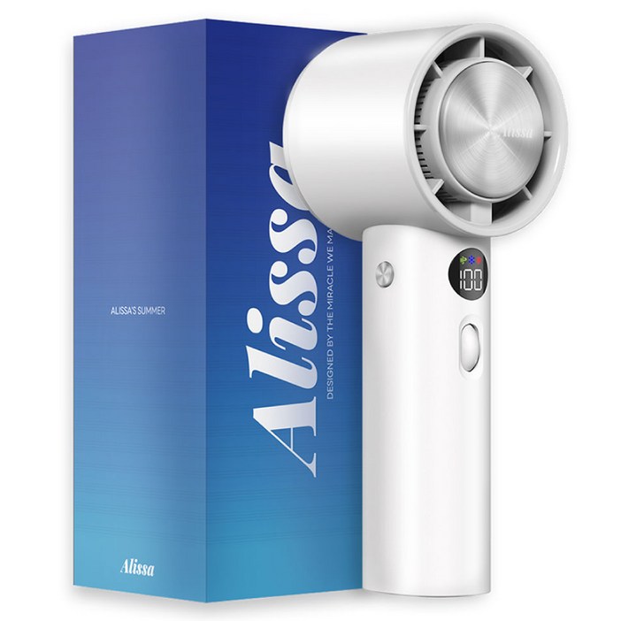 알리사 100단 아이스 터보 MAX 휴대용 선풍기, APF01, 화이트