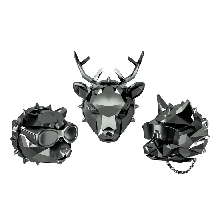 쓰리나인 차량용 방향제 본체 3p  향 리필 3p 세트, 1세트, 크롬블랙, 클린코튼