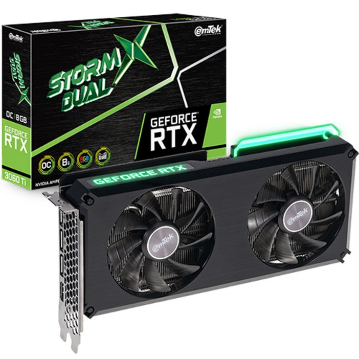 이엠텍 지포스 RTX 3060 Ti STORM X Dual OC D6 8GB 그래픽카드, 단일상품
