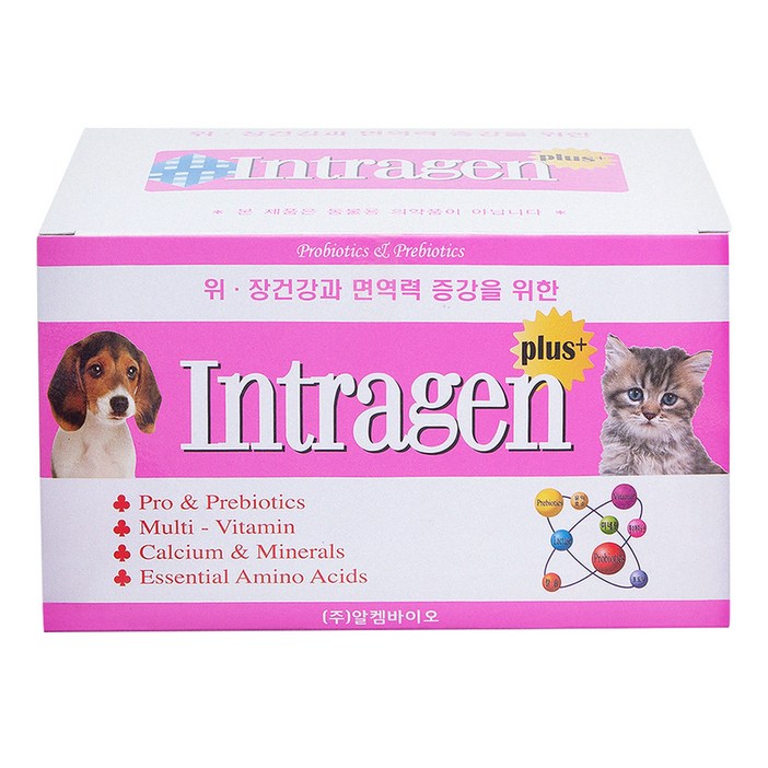 인트라젠 플러스 반려동물 장영양제 (분말타입) 100포 고양이유산균
