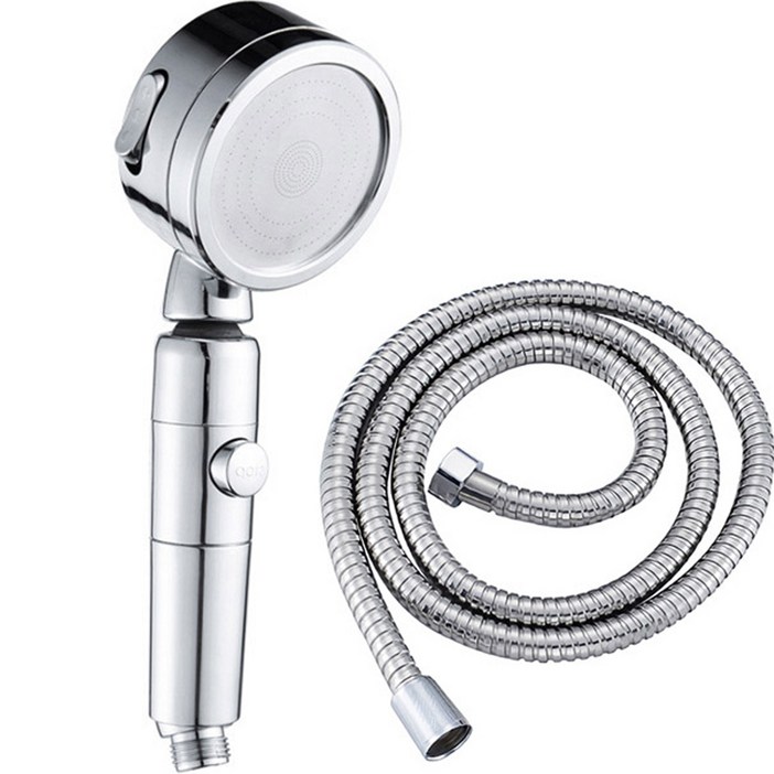 원터치 3단조절 절수 샤워헤드  스테인레스 메탈호스 1.5m