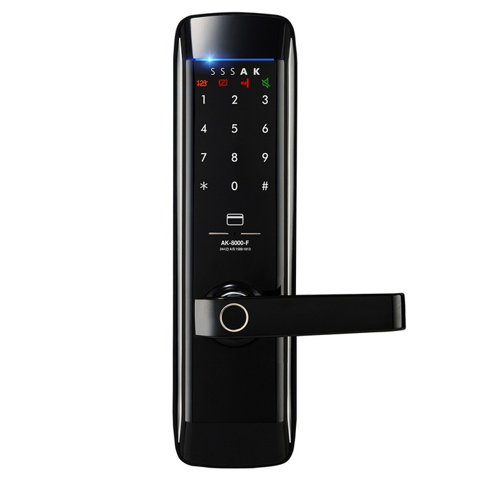 SSSAK 지문인식 무타공 라이트닝 손잡이 있음 도어락 AK-8000-F, AK-8000-F, 고객직접설치