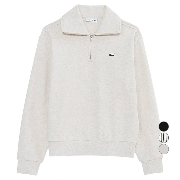 라코스테 여성용 하프짚업 면 스웻셔츠 SF286E55N