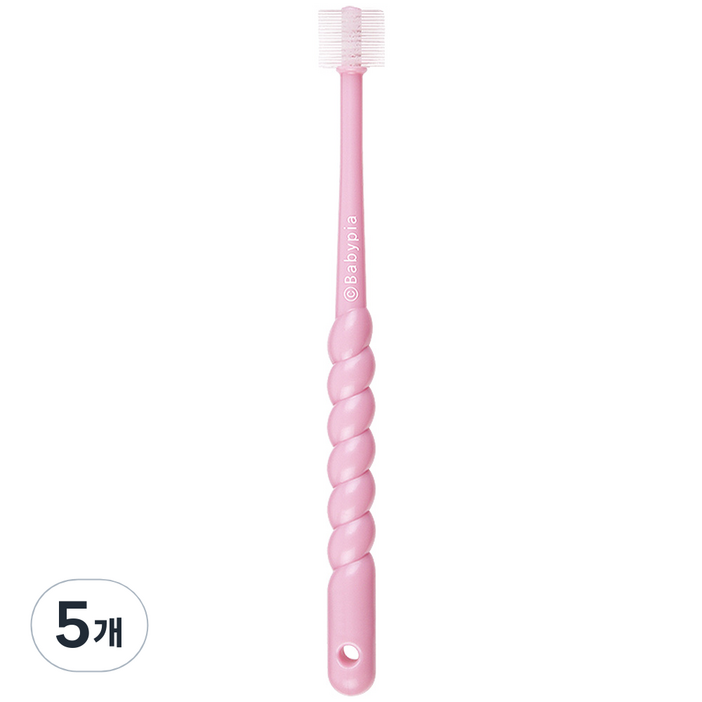 예꼬맘 360도 어린이용 칫솔 2단계, 핑크, 5개