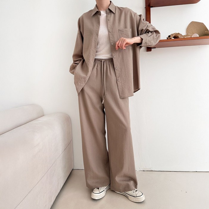 페이퍼먼츠 세르니 데일리 셔츠  밴딩 팬츠 세트 14022