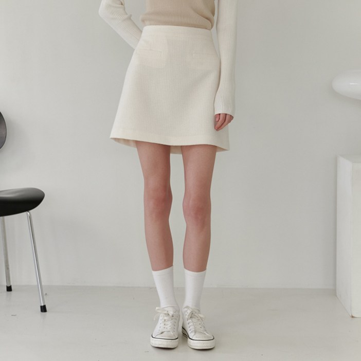 엽페 ROUND TWEED SKIRT
