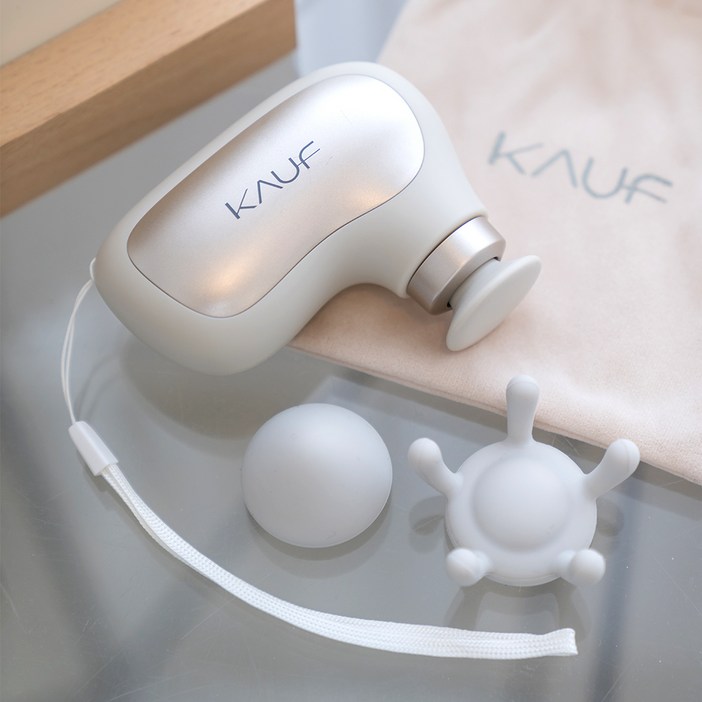 카프 무선 초미니 경량 BLDC 전동 포켓 마사지건 KFG130M  3종 헤드 세트