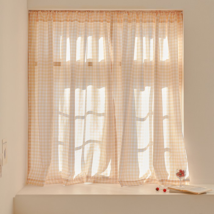 데시뉴 체크러버 중문형 커튼