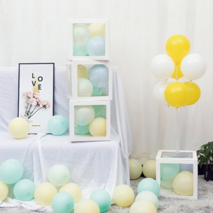 벌룬 데코 박스 화이트 4개세트이벤트,파티,풍선박스