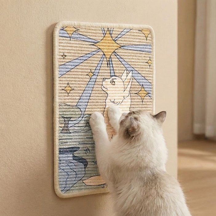 마술사 부착형 사이잘삼 고양이 스크래쳐 가구 벽지 보호