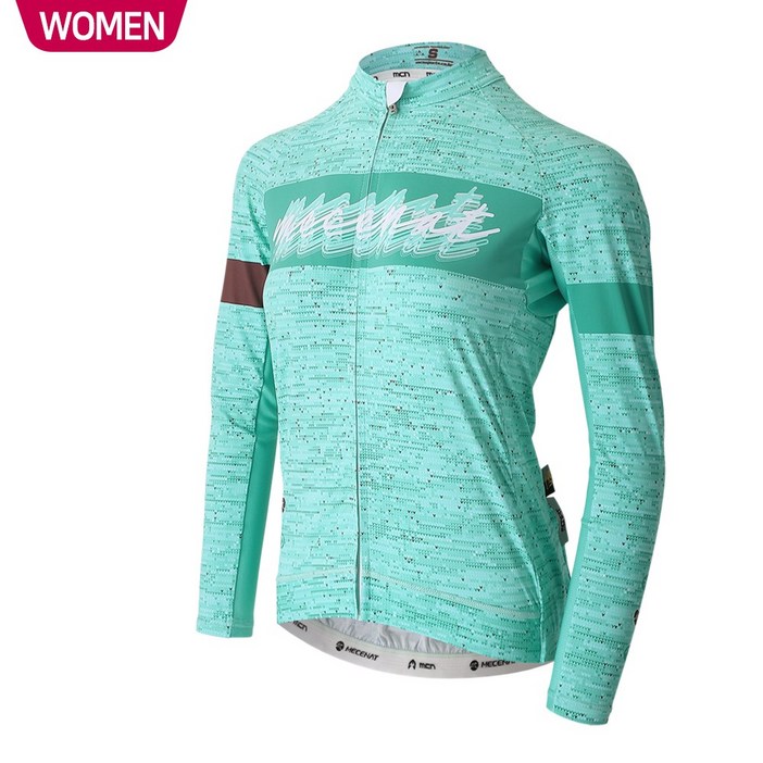 MCN 여성용 민트 젤라또 긴팔 져지 봄 여름 가을 우먼 자전거 복장 의류 간절기 사이클