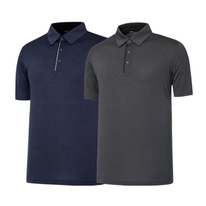 1+1 나인앤나인 상쾌한 쿨 냉감 스판 카치온 썬그립 Y카라 반팔 티셔츠