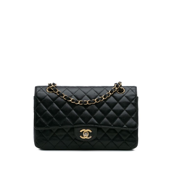 샤넬  중고 20082009 미디엄 클래식 캐비어 더블 플랩 숄더 백