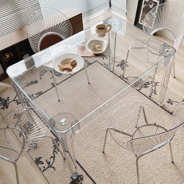 아크릴테이블 투명 사이드테이블 카페 아크릴