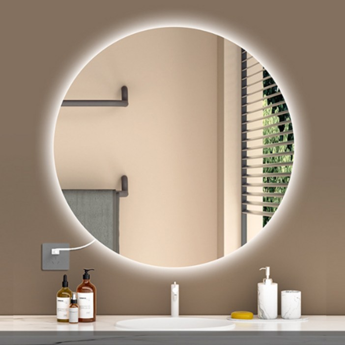 사는잼 LED 원형 거울 간접 조명거울 인테리어 욕실 화장대거울 방습기능 500사이즈 KS인증
