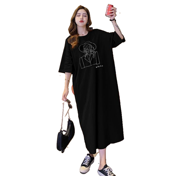 여성 빅 사이즈 봄여름 반팔 스커트 롱 원피스 뉴타임즈 0123YD04M
