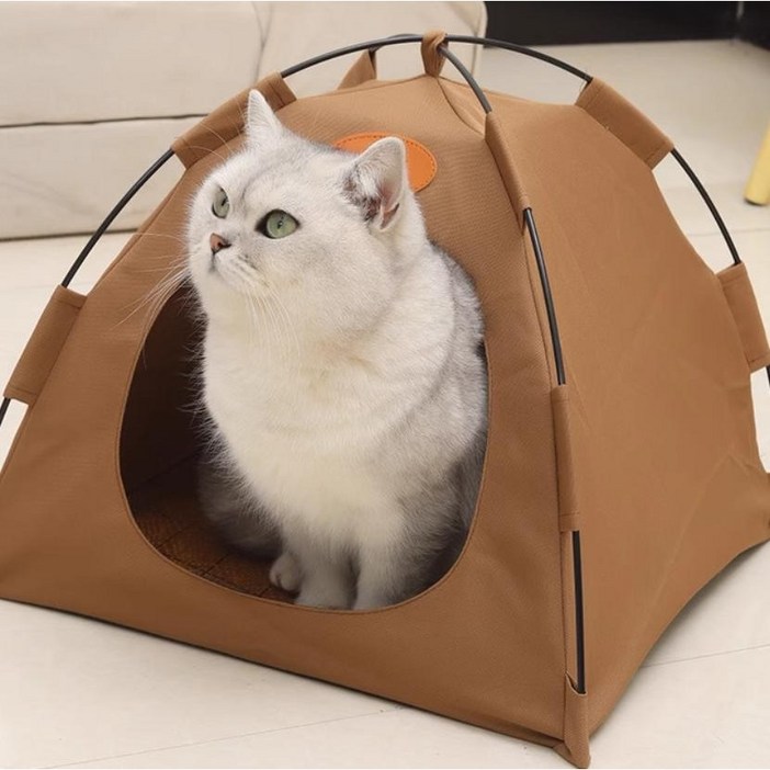 YYT 고양이 숨숨집 애완동물 텐트 고양이 집 강아지 집, 1개, 커피색