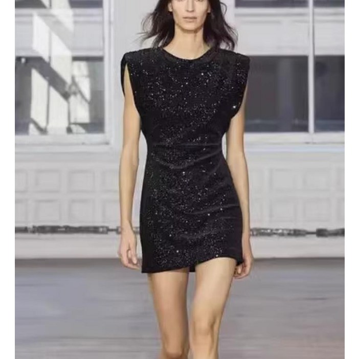 19Y11224 ZARA 여자신상 반짝이 원피스 슬림핏 미니원피스 9565976