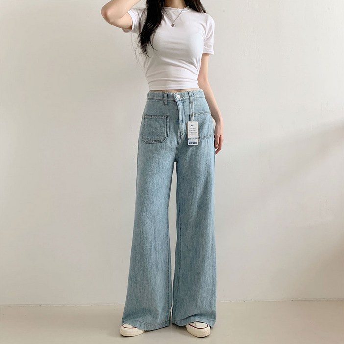 랑스핏 쿨팬츠 린넨 마데님 인밴딩 봄 여름 와이드 앞주머니 청바지 데님팬츠