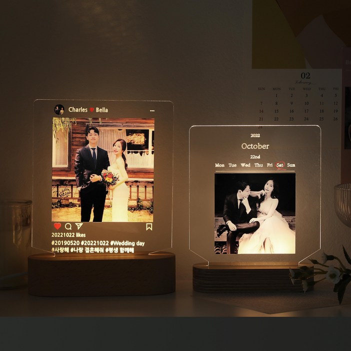 LED 주문제작 사진 드로잉 아크릴 무드등집들이 기념일 커플 친구 어린이집 선물