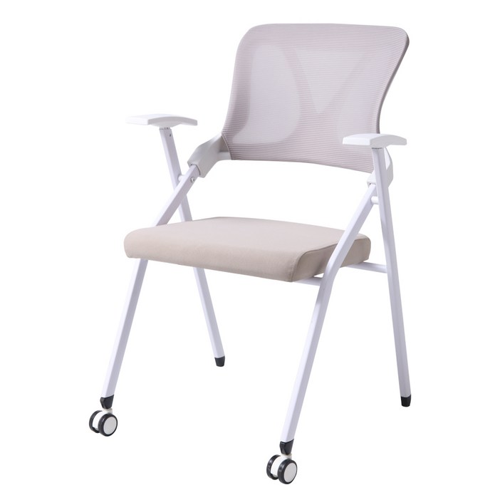 로엠가구 C50 스터디카페 회의용의자 메쉬의자 접이식의자, C50 화이트