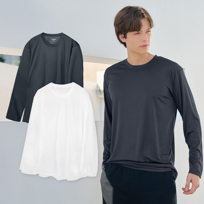 코너뷰 2P 베이직 싱글 라운드 긴팔 티셔츠 2장