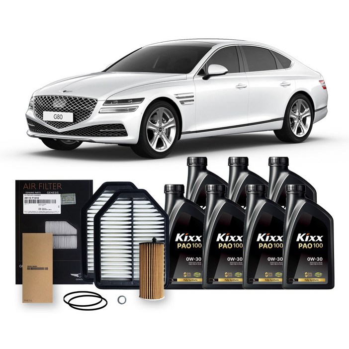 G80 RG3 3.5 터보 가솔린 엔진오일세트 [순정+킥스] PAO1 0w30, 1개
