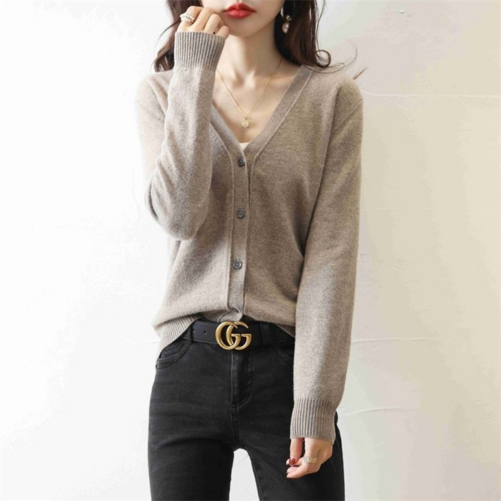제니트 여성용 사계절 브이넥 베이직 로디안 가디건 g1013