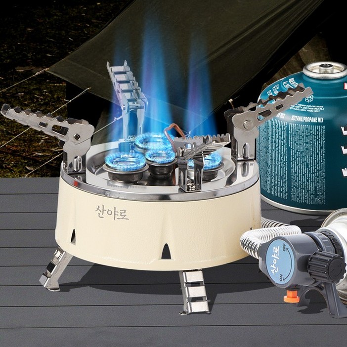 강염스토브 고화력 부탄가스버너 파워 등산 소형 휴대용 야외용, 1개, 리더스 강염스토브 사각
