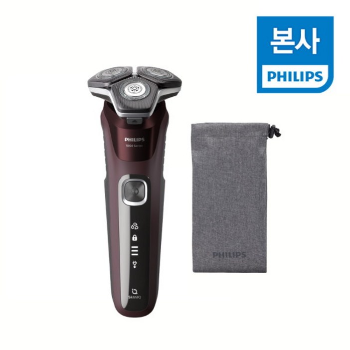 [필립스] [빠른배송] SkinIQ 5000 시리즈 전기면도기 S5881/12 버건디 레드