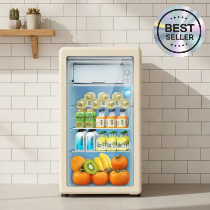 아이스틸 1등급 쇼케이스 프리미엄 냉장고 미니 술장고 와인냉장고 음료수 업소용 가정용 홈바 냉동고 사무실 원룸, 프리미엄 크림 80L