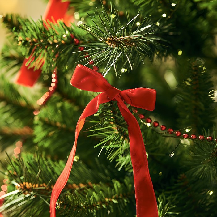 크리스마스 오너먼트 벨벳 리본 테이프 장식 세트