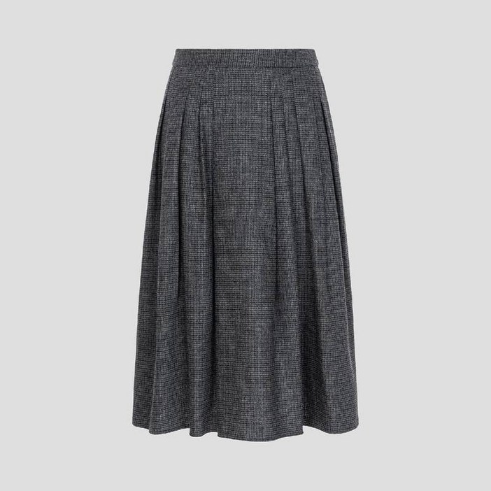 정품 빈폴 레이디스 울 체크 볼륨 스커트  그레이 BF5927C573 균일가 딜