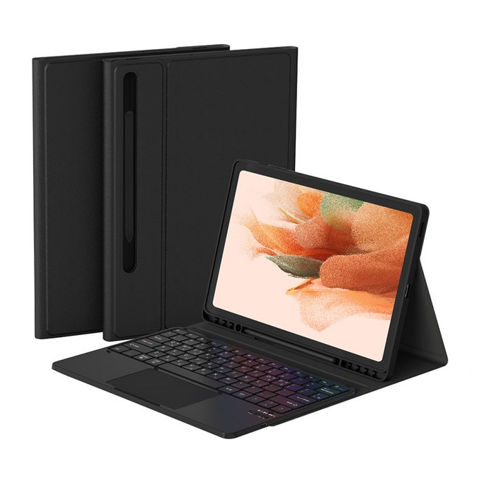 데이웍스 갤럭시탭 S6 Lite 블루투스 터치패드 키보드 케이스 DNT-KAS10T 교육청 디벗 학교 태블릿 케이스, 블랙