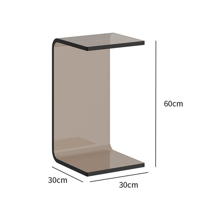 투명 사이드 테이블 사각 촬영 인테리어 탁자 침대 협탁