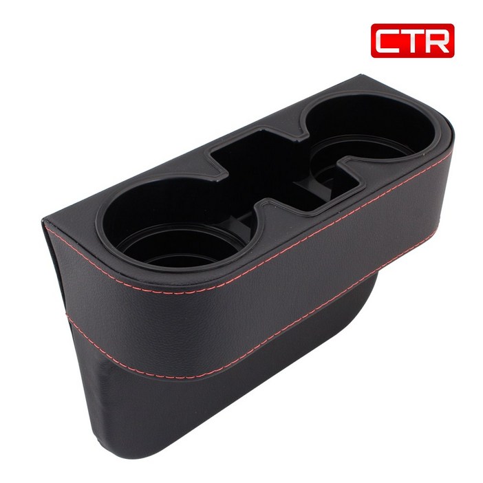 CTR 차량용 가죽 컵 홀더 사이드 시트 틈새 포켓 3단 멀티 트레이 SC15