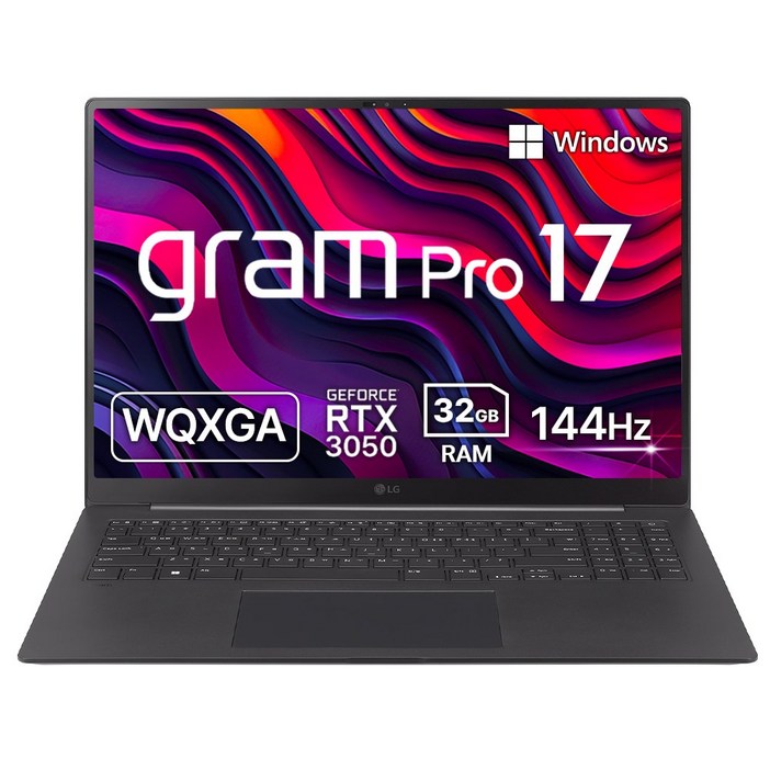 LG전자 그램 Pro 17 코어 울트라7 RTX3050, 17Z90SP-ED7BK, WIN11 Home, 32GB, 512GB, 옵시디안 블랙