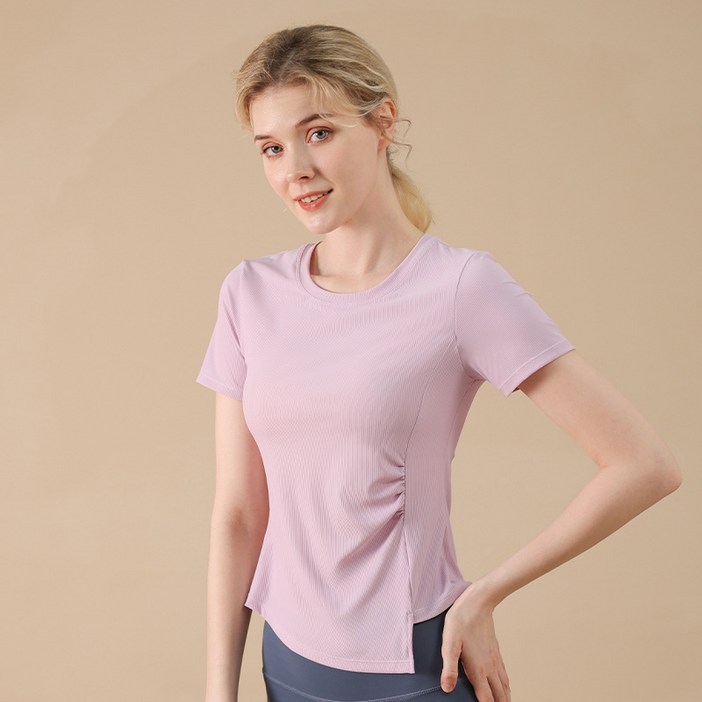 Zebeer 여성용 쿨링 요가 필라테스 헬스 반팔티