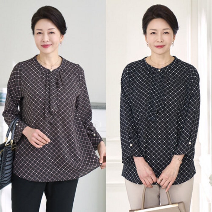 로즈맘 포니반오픈블라우스 엄마블라우스 중년여성옷 할머니블라우스 할머니옷 5060